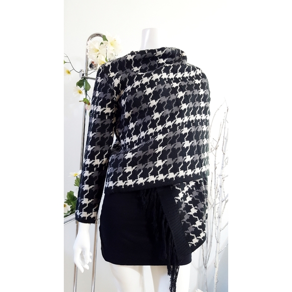 Jaguar🔱Houndstooth🖤Knit Open Cardigan Jacket - Picture 1 of 8